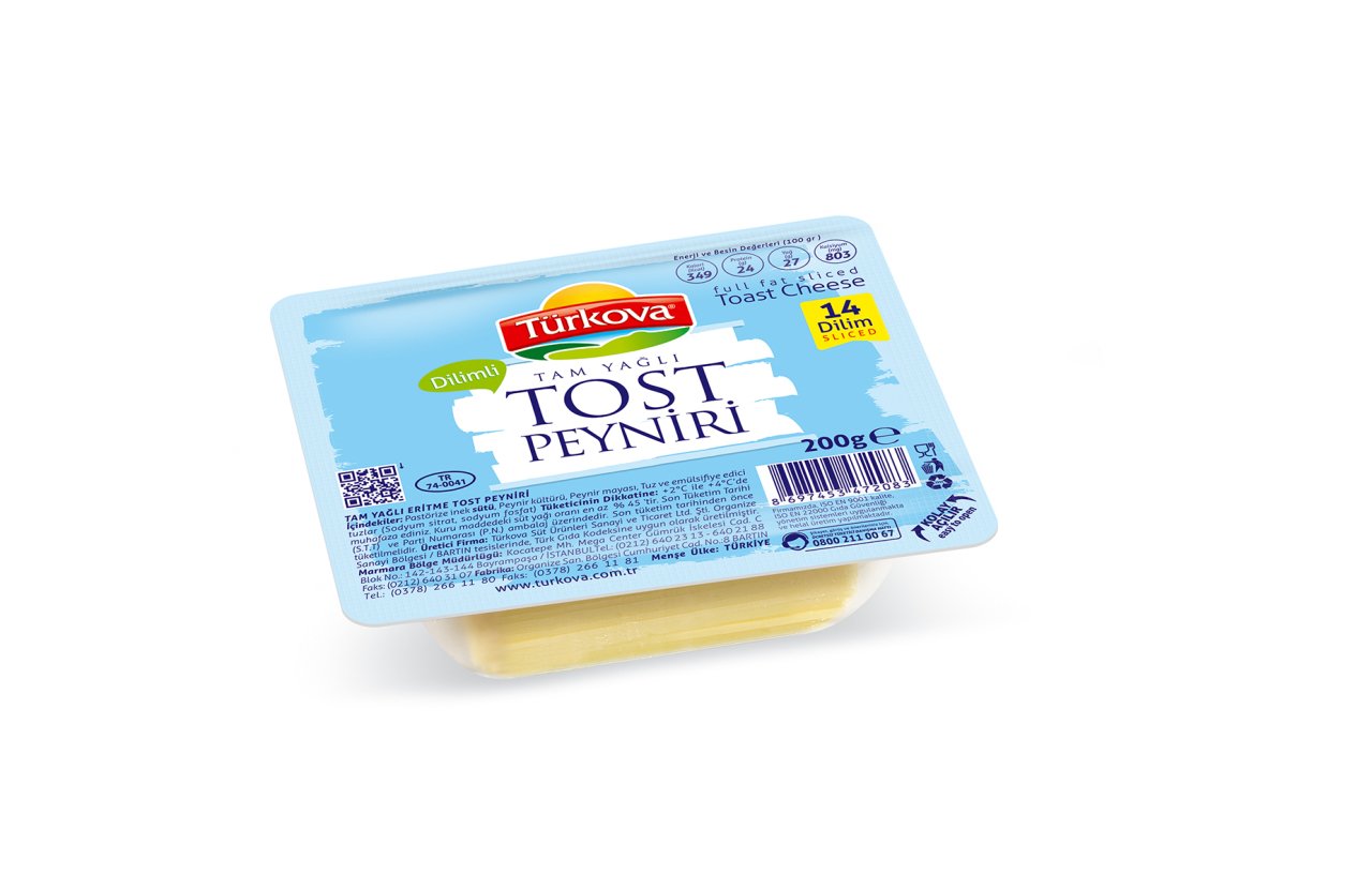 TÜRKOVA DİLİMLİ TOST PEYNİRİ 200 GR